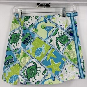 Lilly Pulitzer‎ Skort Vintage White Tag  Starboad Patch Sz 14 Girls Sea Life